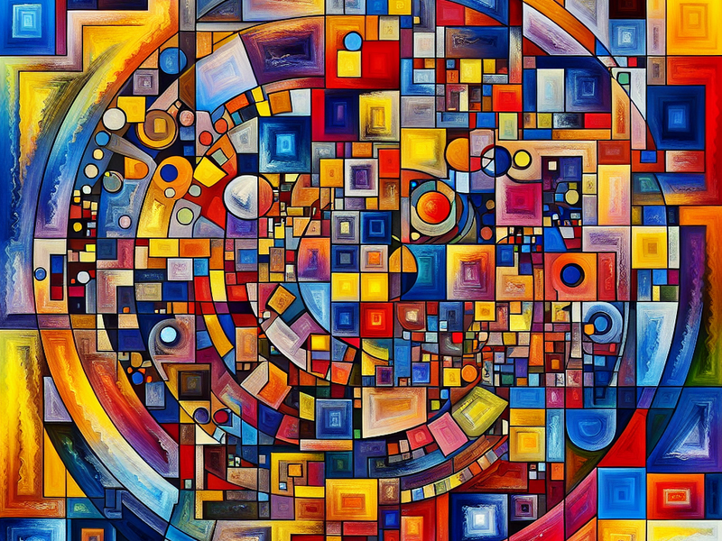 create a colorful abstract composition with - GATIFICAÇÃO RELFE