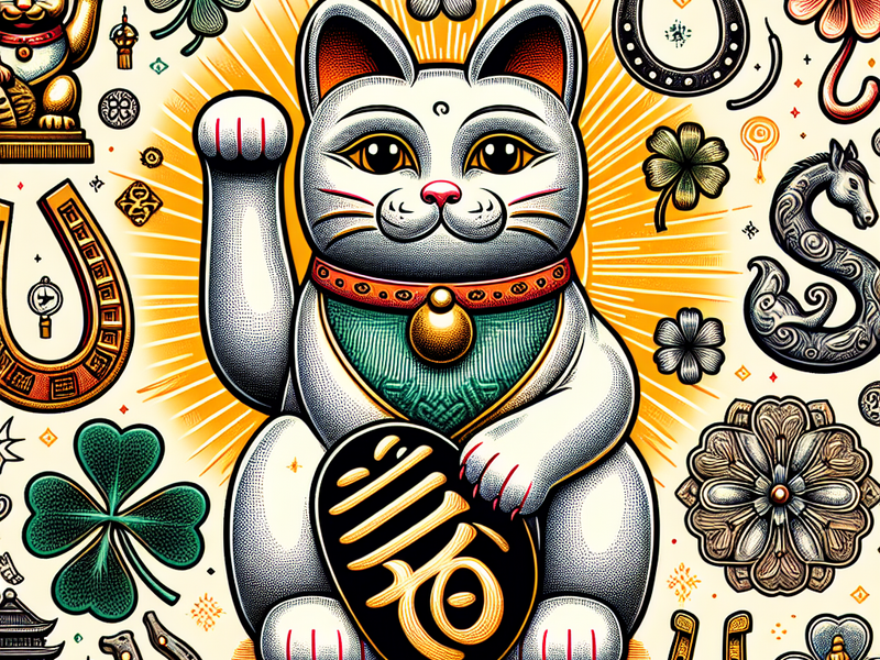 illustration of a chinese lucky cat - GATIFICAÇÃO RELFE