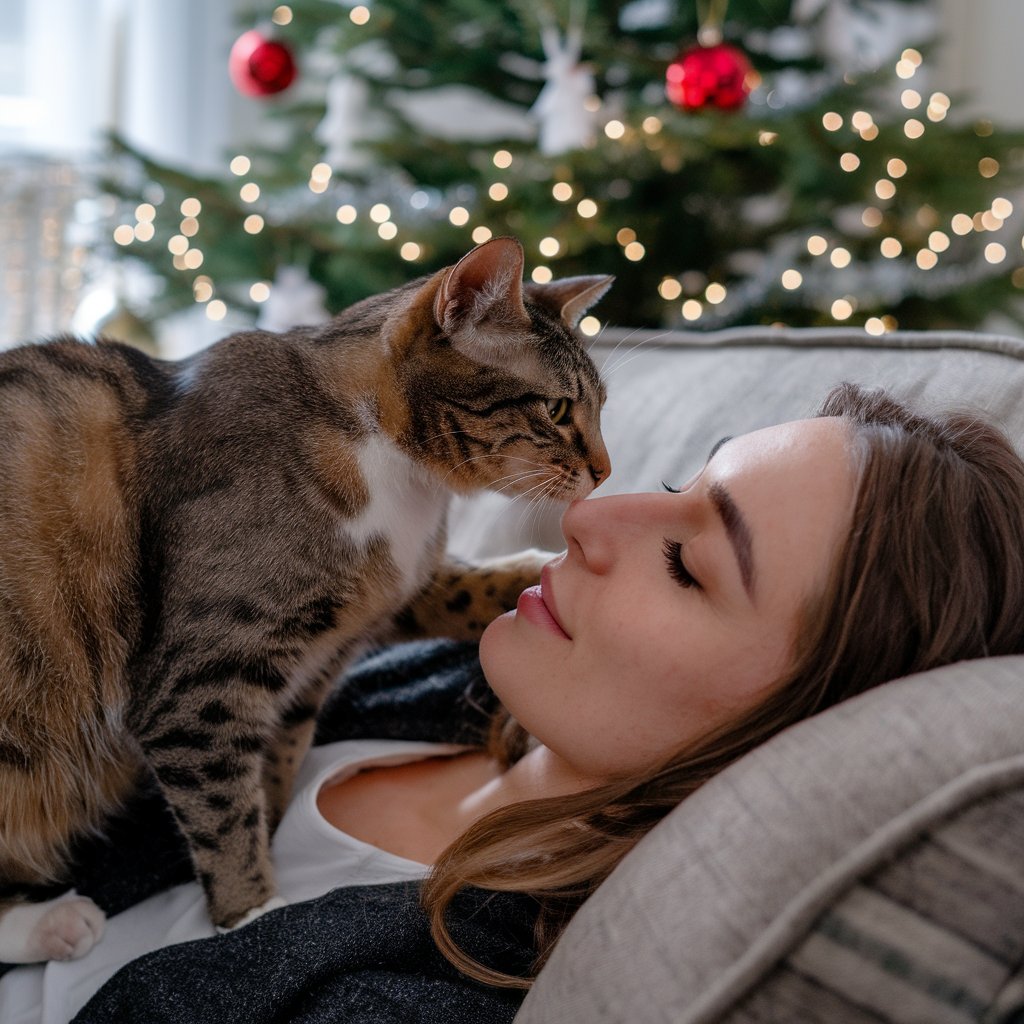 a photo of a woman with a cat during the christmas wYa72QMaRY2Eg6kPLoHvxQ iY4 6y2qS7OPHOtlbQRMjg - GATIFICAÇÃO RELFE